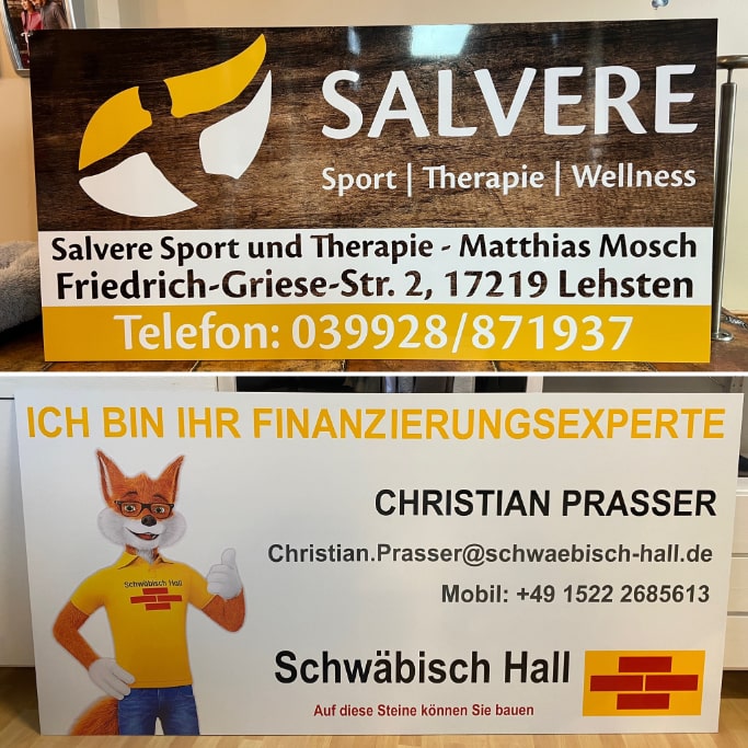 Bandenwerbung für den Sportplatz